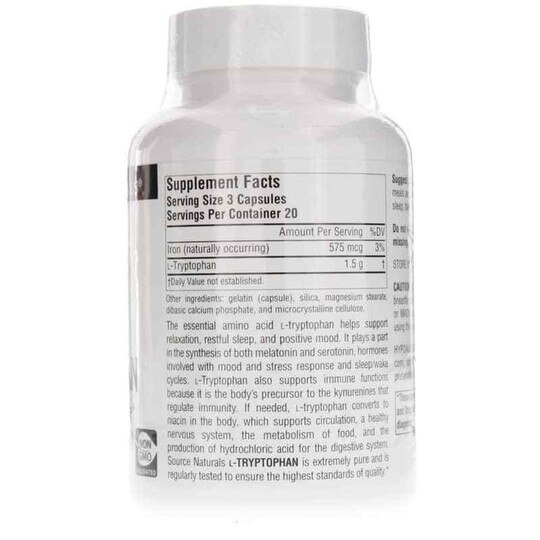 L-Tryptophan 500 Mg Capsules, SNN